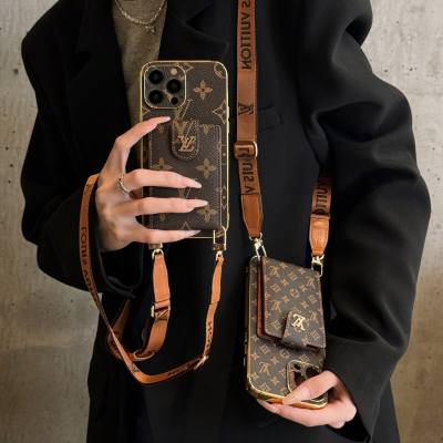 Luxury Monogram Crossbody Wallet iPhone Case