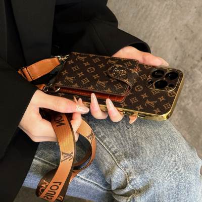 Luxury Monogram Crossbody Wallet iPhone Case